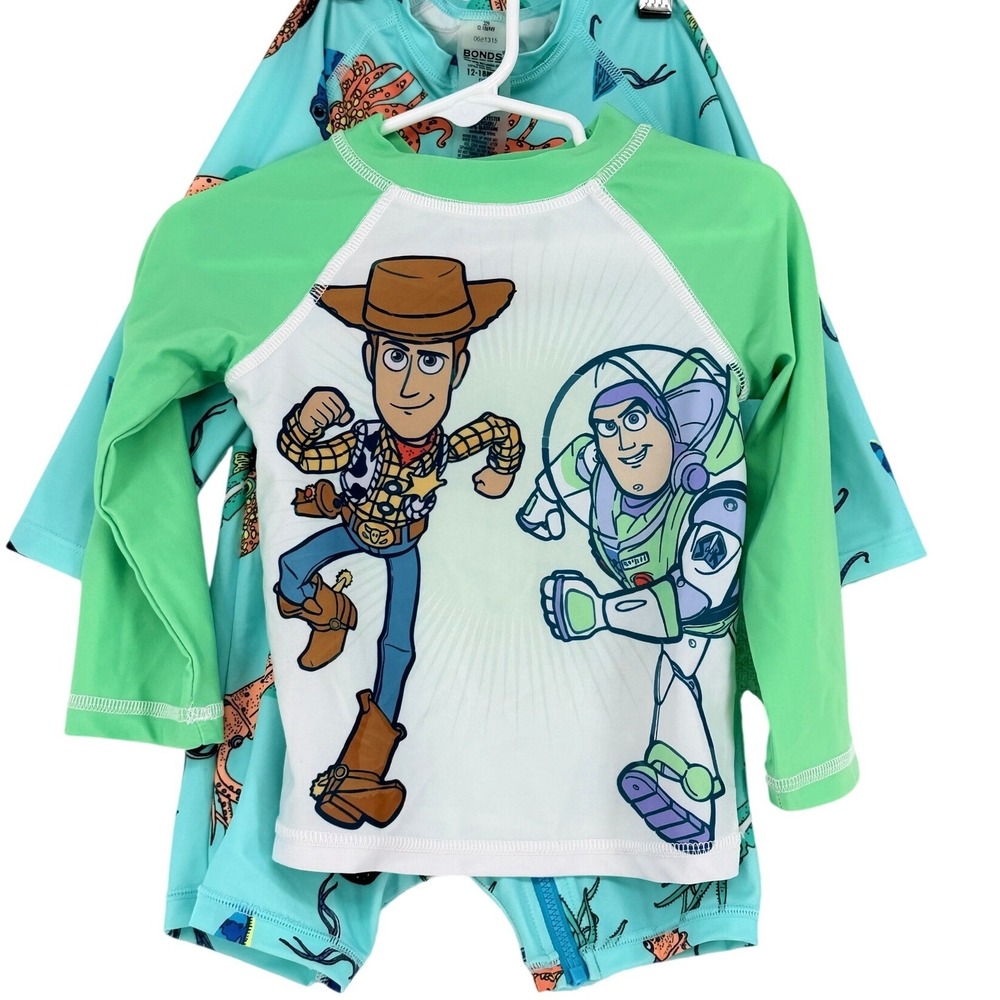 Disney Toy Story Rash Guard & Bonds Sea‎ Creature Swim Romper Set 12-18M 18M